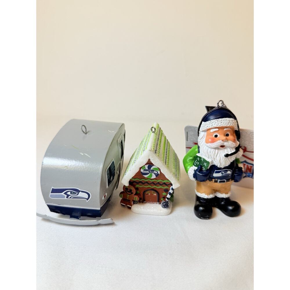 Seattle Seahawks 3 Set Christmas Ornaments